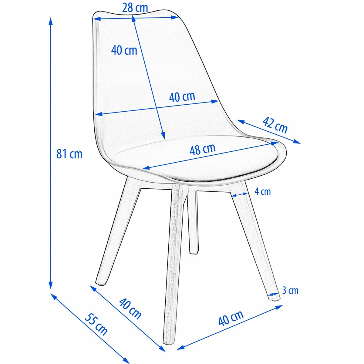 Krzesło kuchenne wygodne OSLO szare