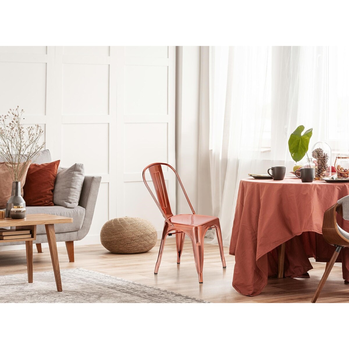 Krzesło Metalove szczotkowane miedziane/rose gold