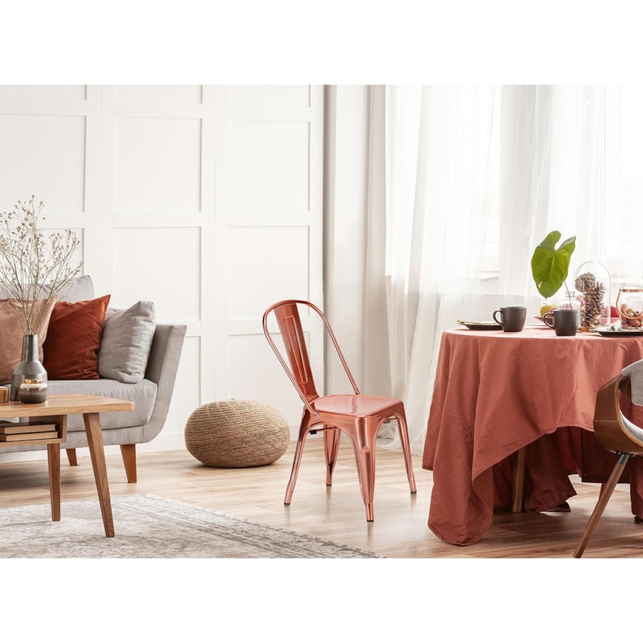 Krzesło Metalove szczotkowane miedziane/rose gold