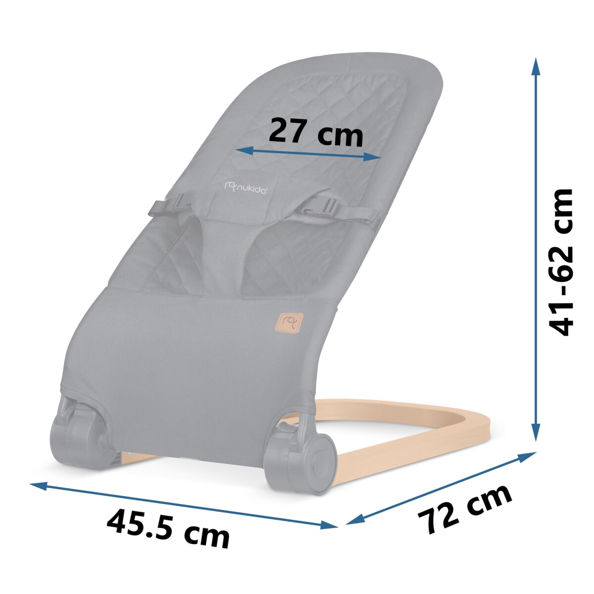 Leżaczek bujany z zabawkami składany bujaczek kołyska Nukido