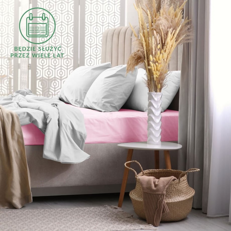 Prześcieradło frotte z gumką 60x120 kolor jasny róż