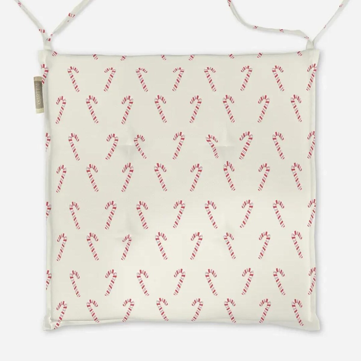 Poduszka świąteczna na krzesło - Laski świąteczne - beż