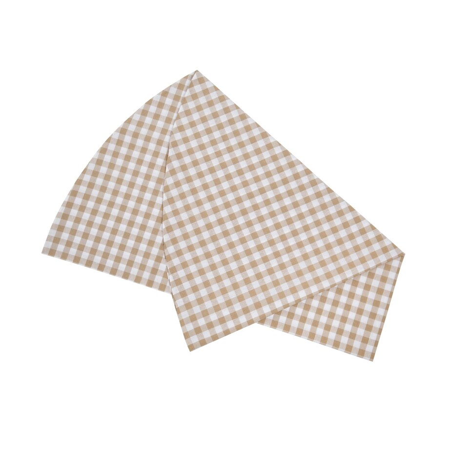 Obrus Beige Gingham okrągły - Średnica ok. ⌀ 160 cm - idealny dla 5 osób