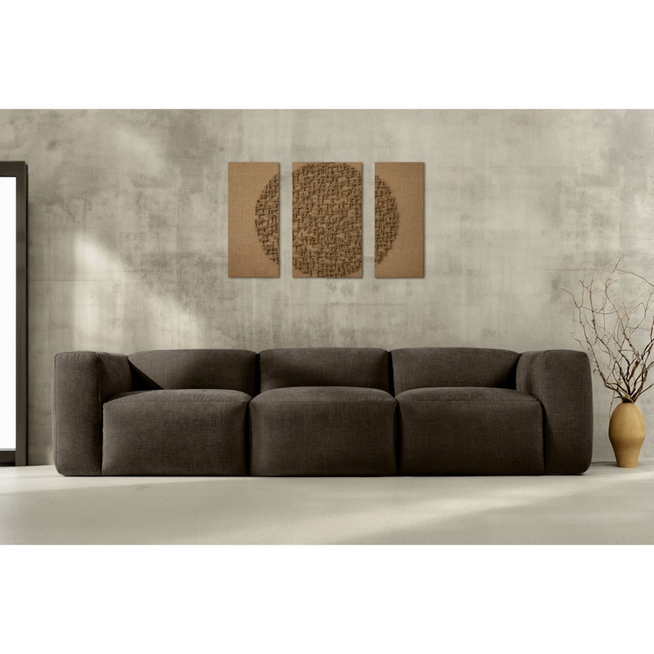 KONSIMO BUFFO 3-osobowa sofa z wyjątkowo miękkim i wygodnym siedziskiem, kolor brązowy