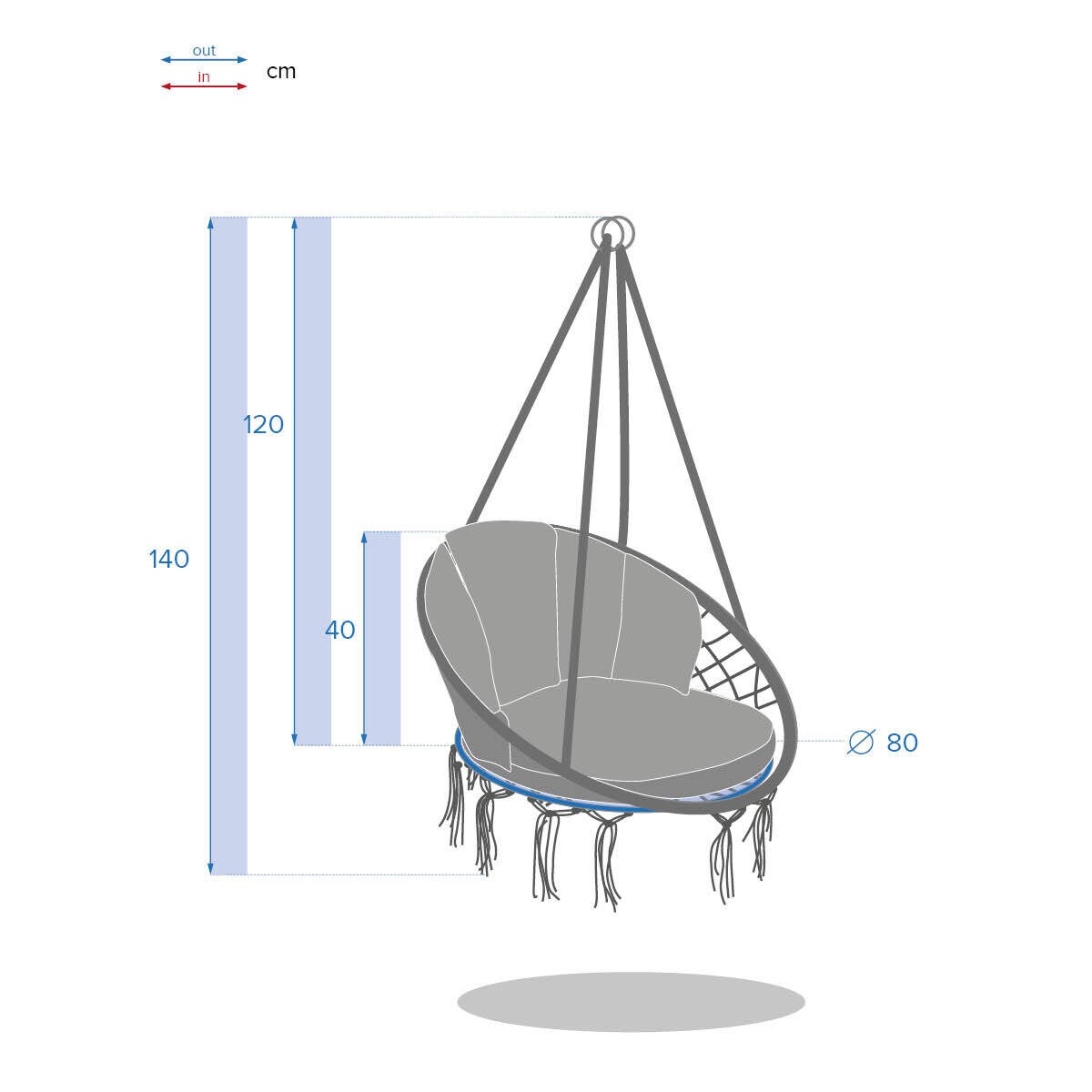 Fotel wiszący ogrodowy CORDESSA