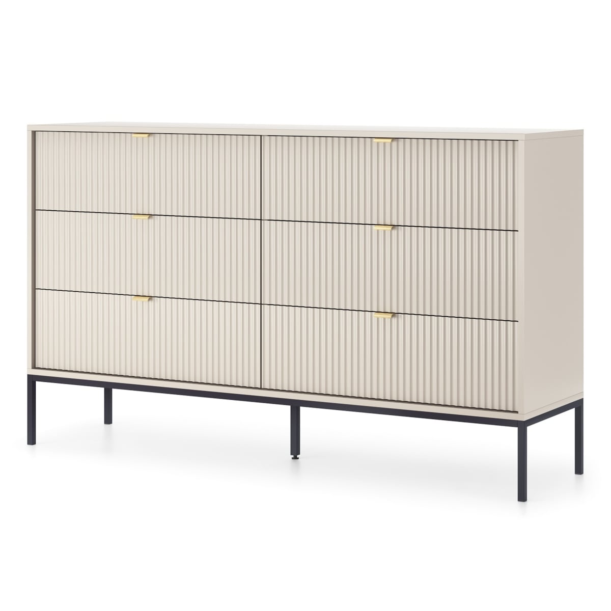 Komoda NEW w stylu glamour KS154 - kaszmirowa + st. czarny