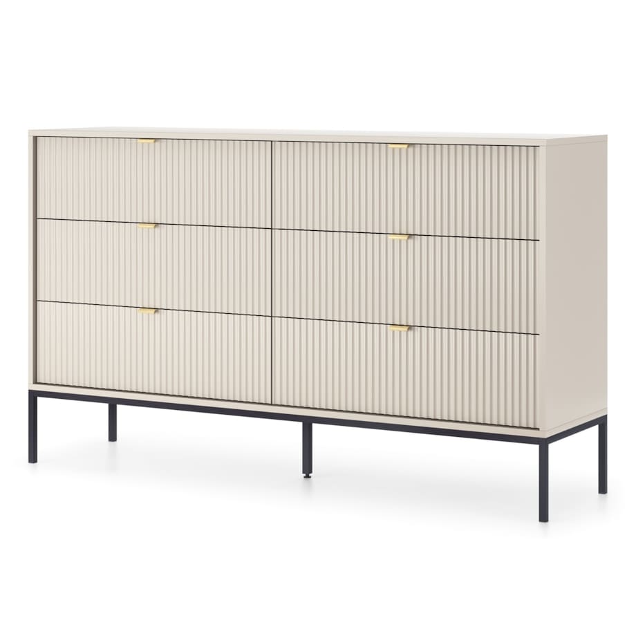 Komoda NEW w stylu glamour KS154 - kaszmirowa + st. czarny