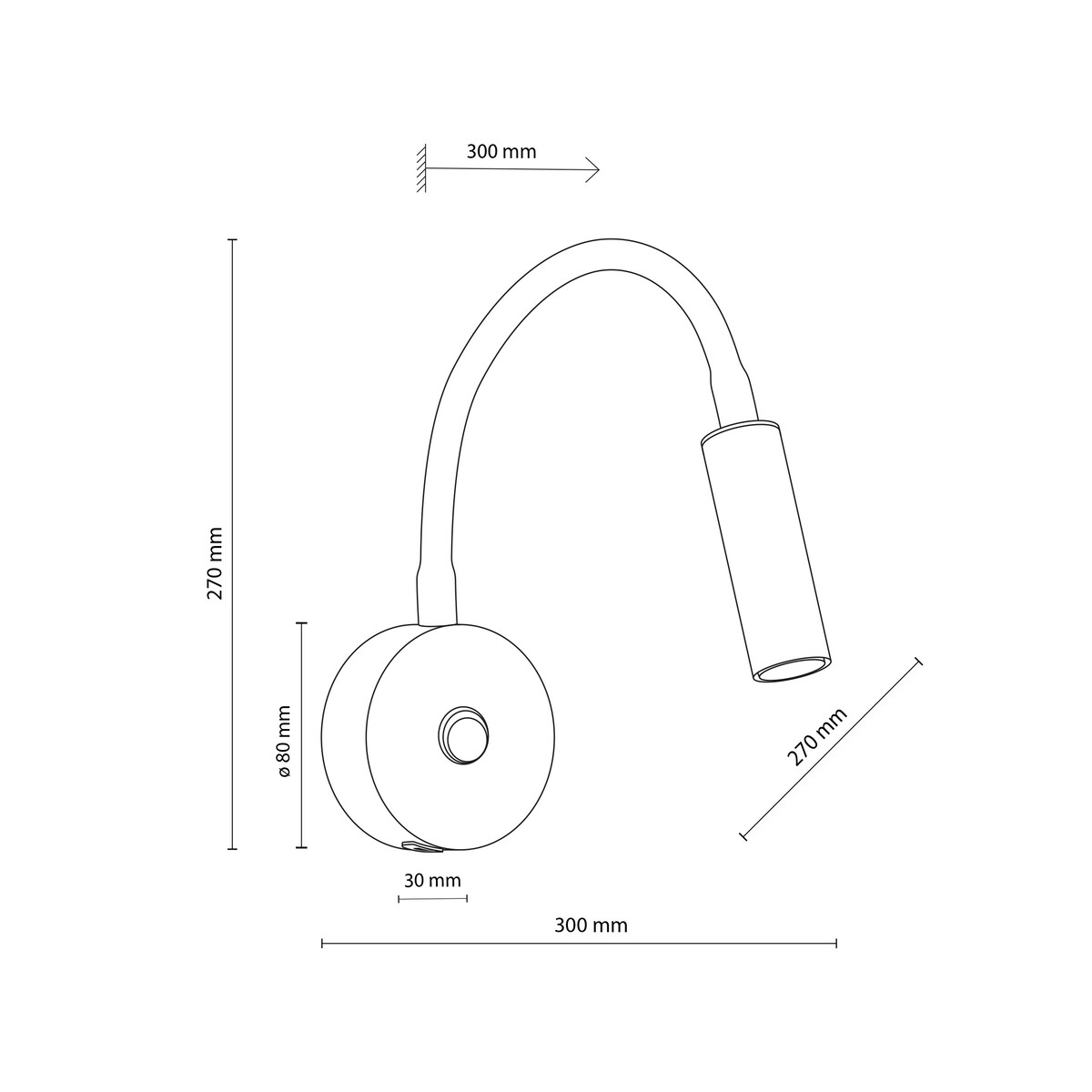 Kinkiet LAGOS Black/Gold z wysięgnikiem, włącznikiem i USB, G9, TK Lighting 10201