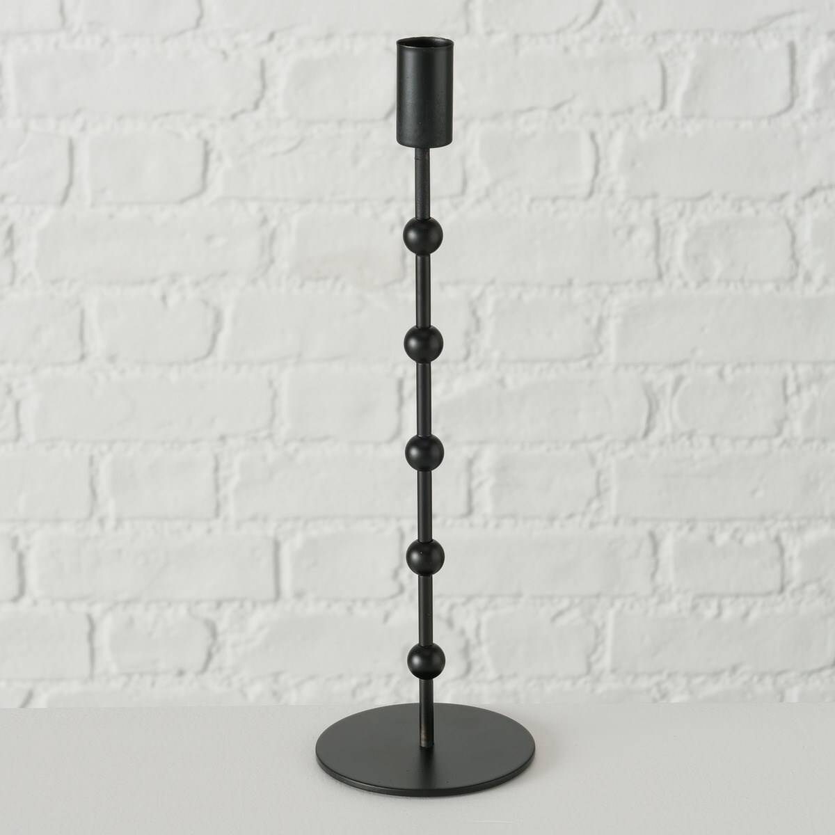 Metalowy świecznik Kimberly, 2 sztuki, kolor czarny