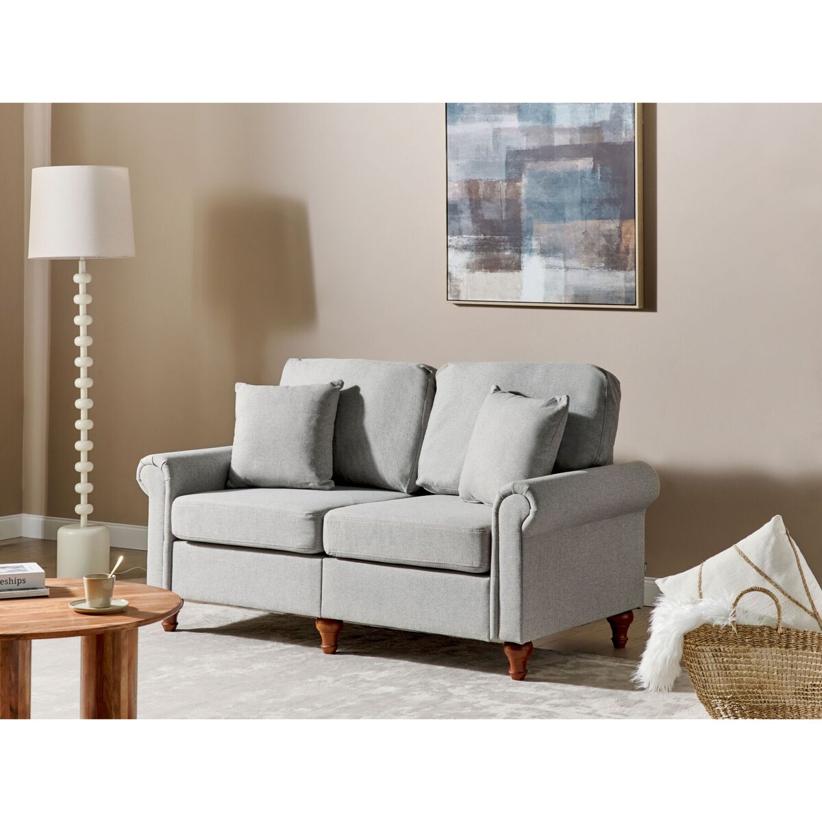 Sofa 2-osobowa jasnoszara GINNERUP