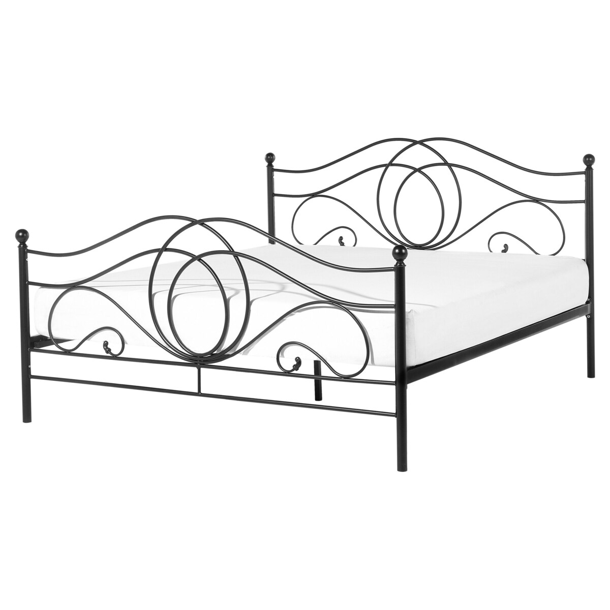Łóżko metalowe 160 x 200 cm czarne LYRA