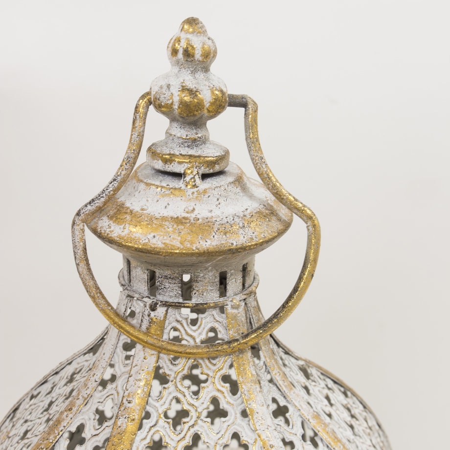 Lampion metalowy 2 szt. 86x24x24 i 56x18,5x18,5 cm CUPOLA