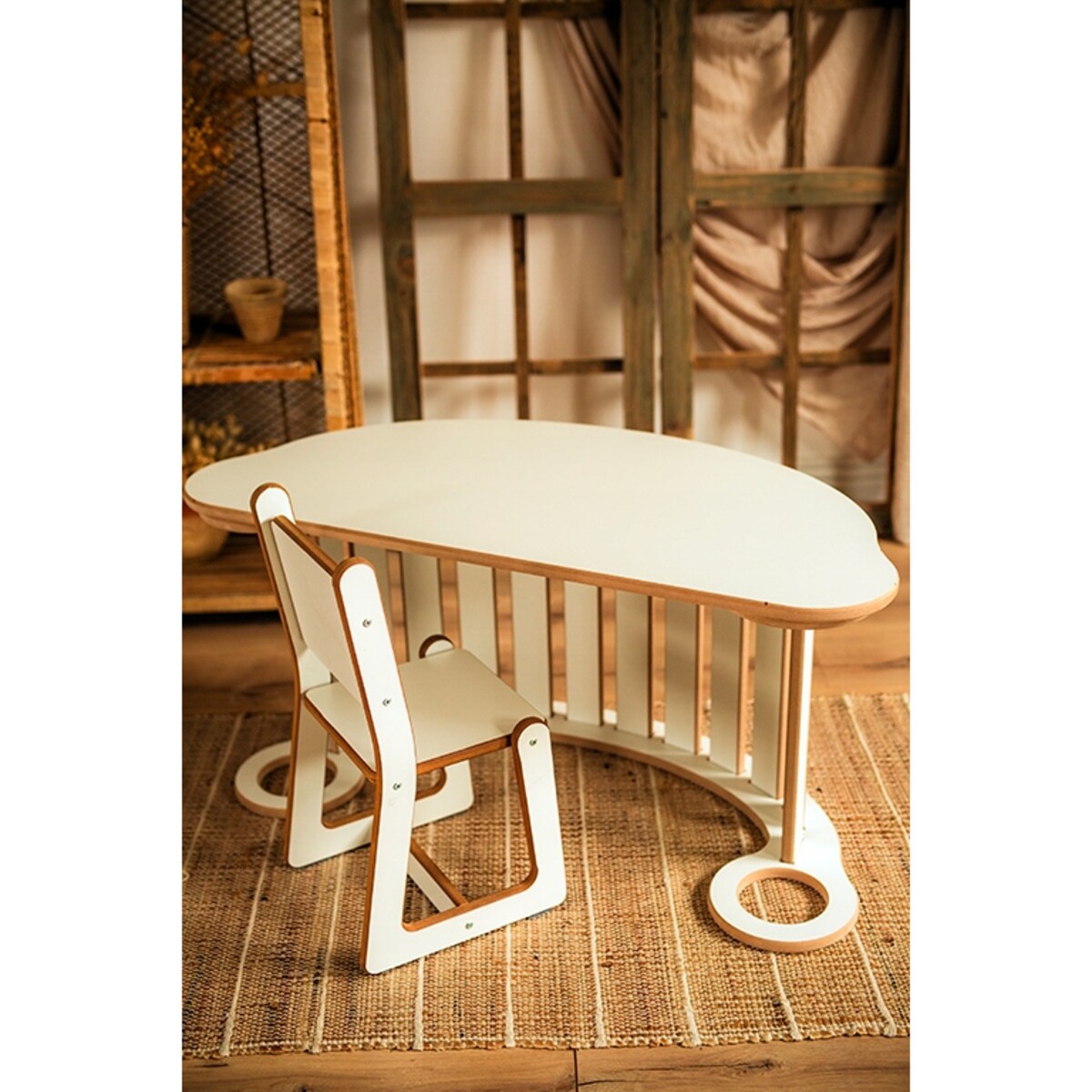 Bujak Poduszka Szara Ścianka Krzesło Blat Zestaw CERTYFIKOWANY