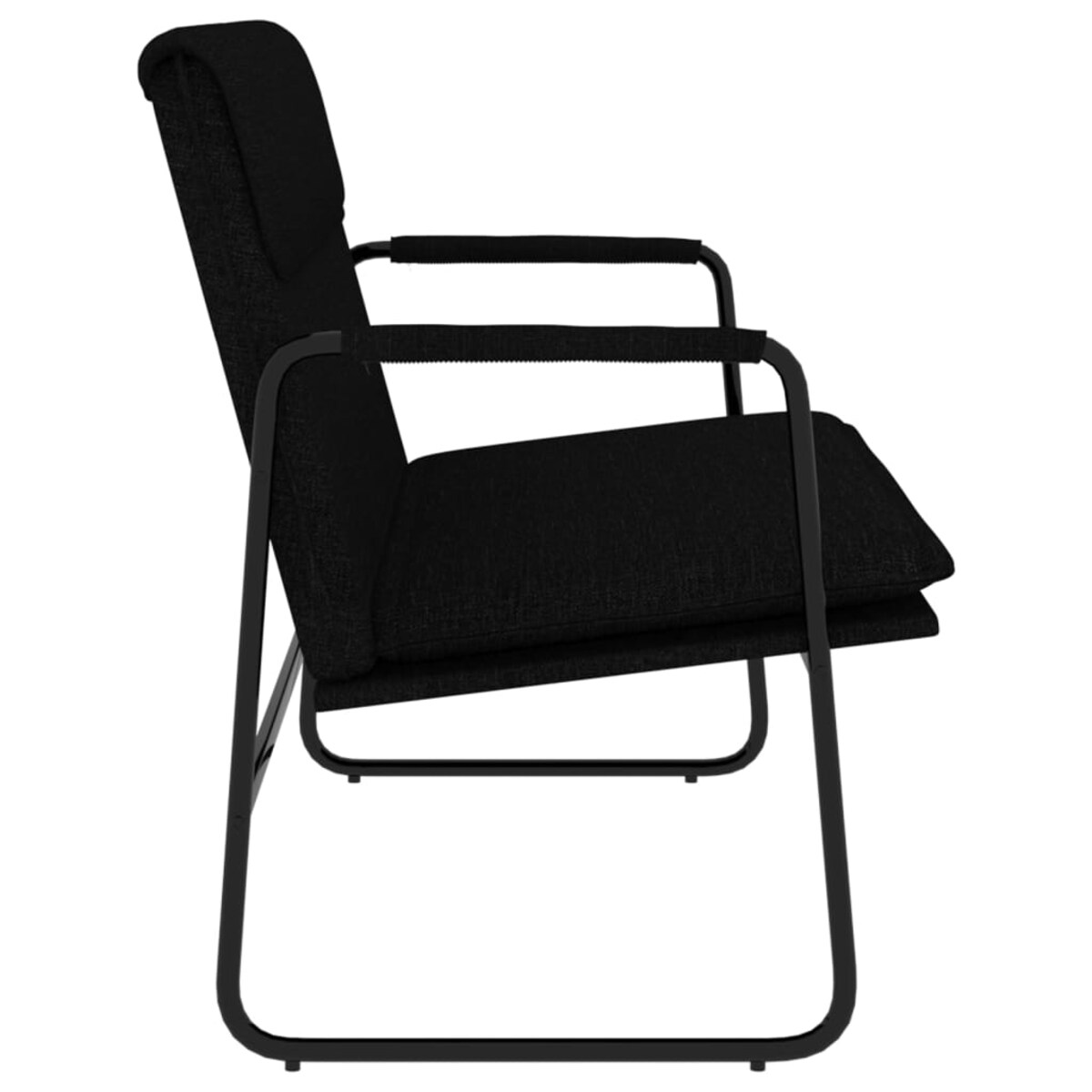 vidaXL Ławka, czarna, 100x64x80 cm, obita tkaniną