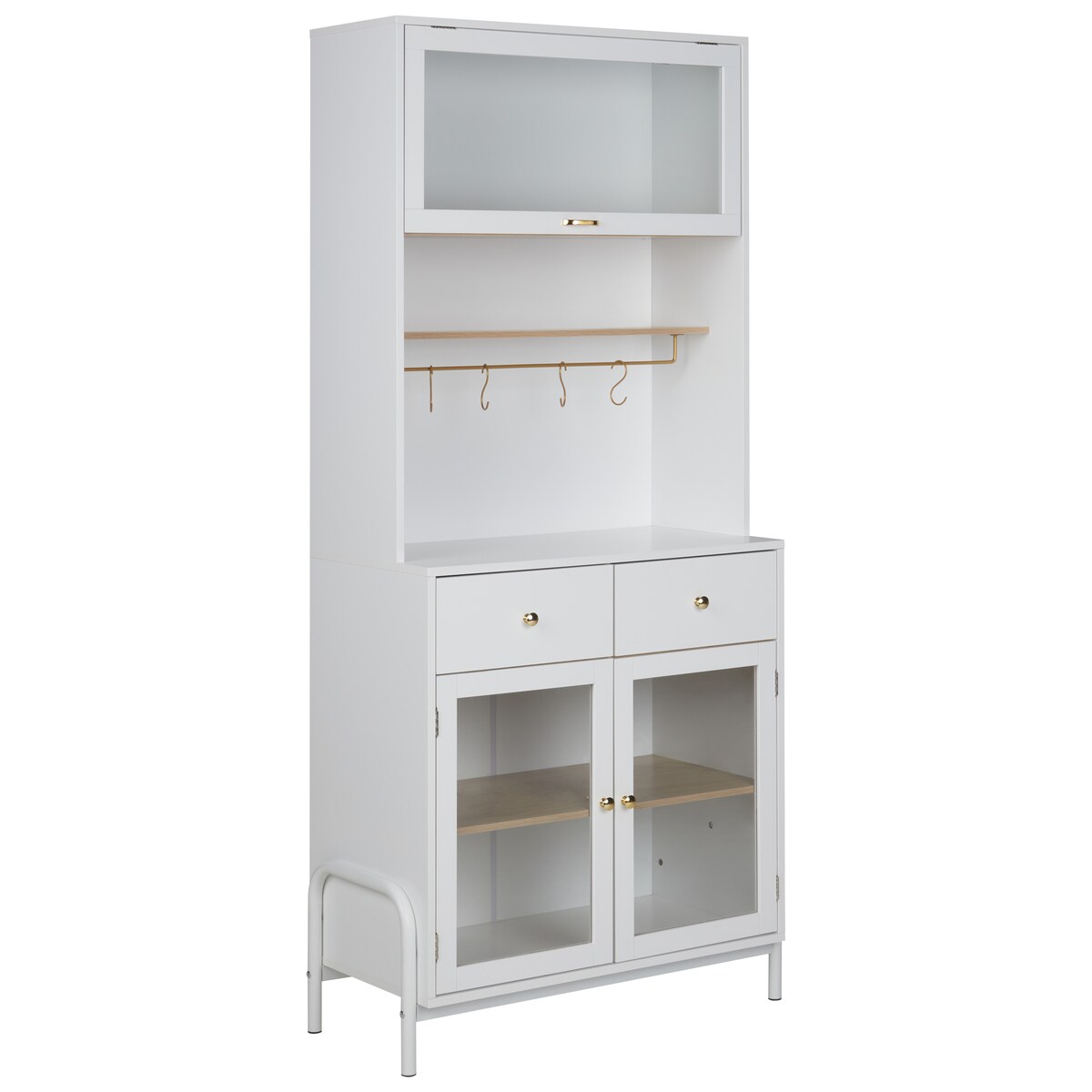 Witryna ze szklaną gablotą PARLIN 82 cm Biały