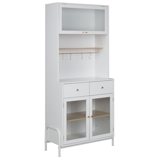 Witryna ze szklaną gablotą PARLIN 82 cm Biały