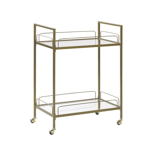 Metalowy wózek kuchenny 2-poziomowy złoty VENETA