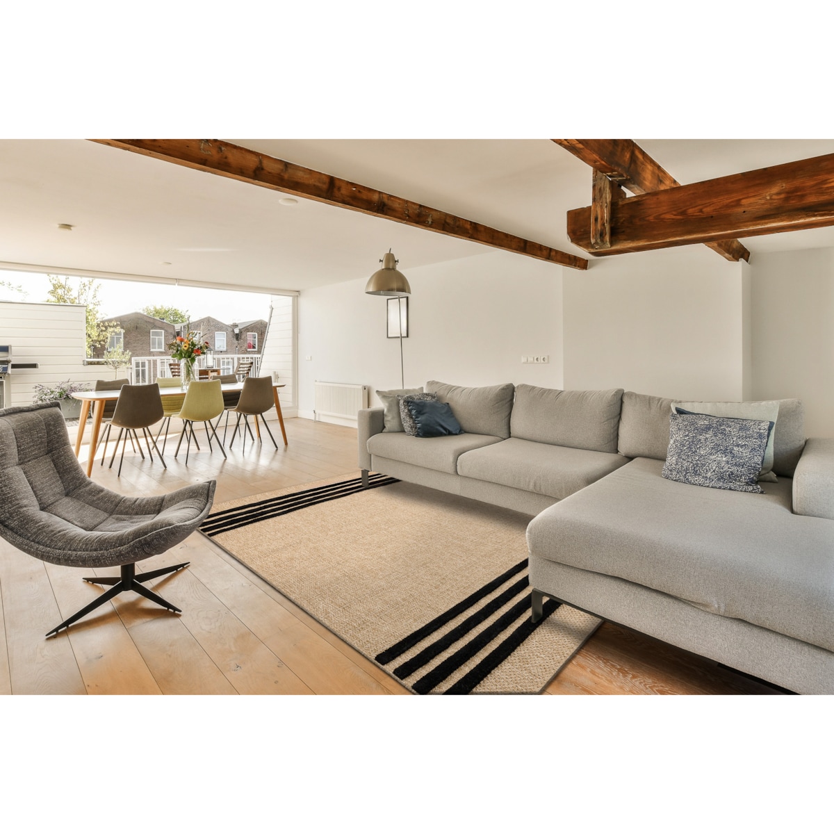 Dywan SPARK 0689 beż / czarny - Linie, 120x170 cm