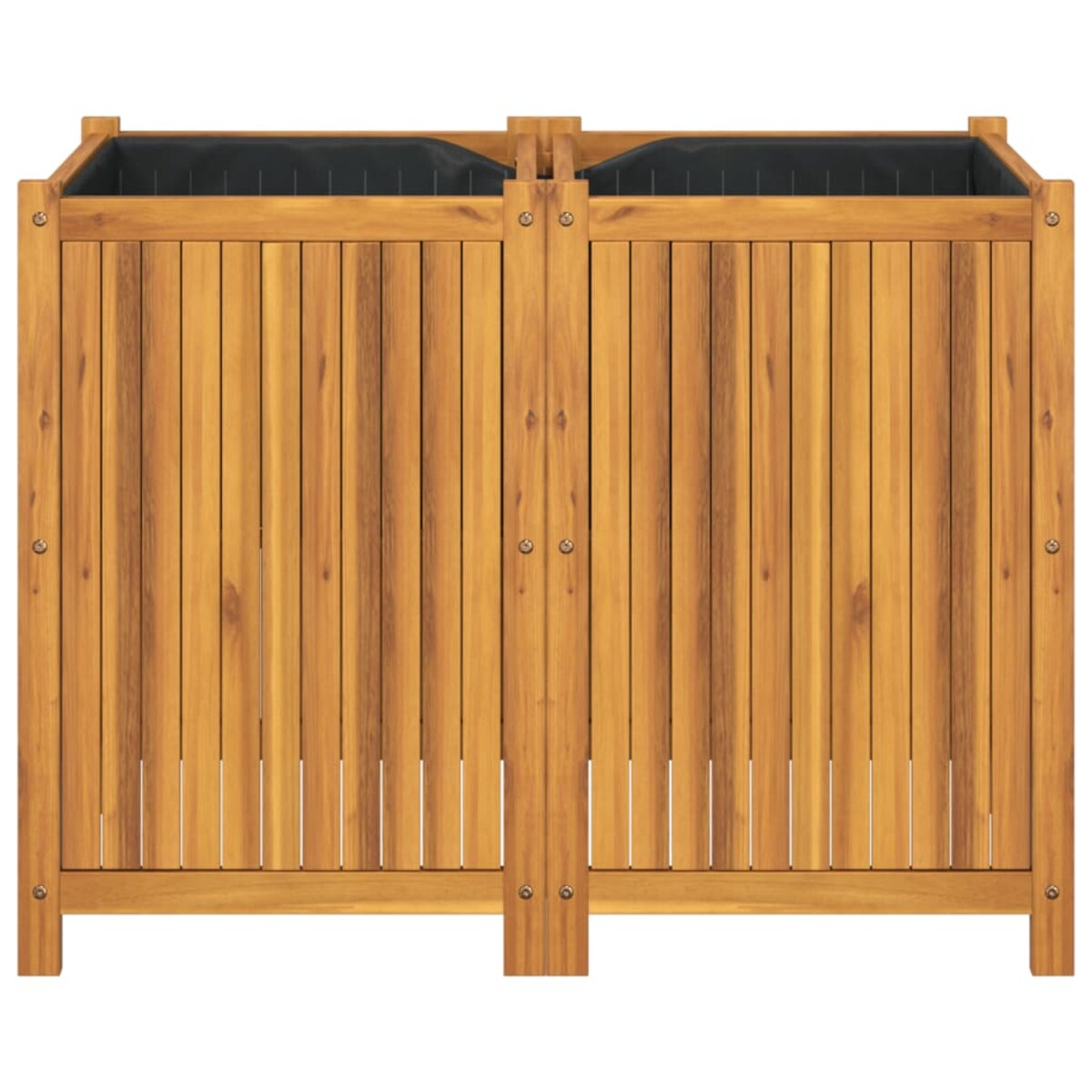 vidaXL Donica ogrodowa z wyściółką, 100x50x75 cm, lite drewno akacjowe