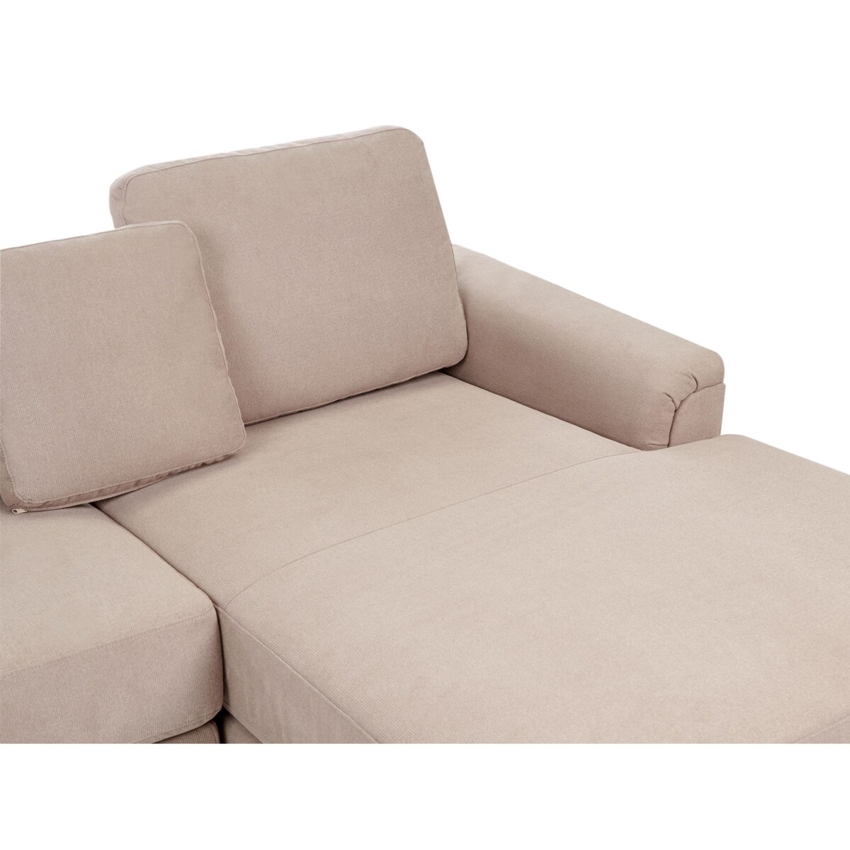 Sofa narożna lewostronna KOHLO Beżowoszary Tkanina Lewostronny