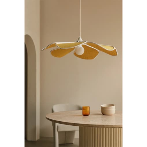 Lampa wisząca żółta Benavid Ø75 cm