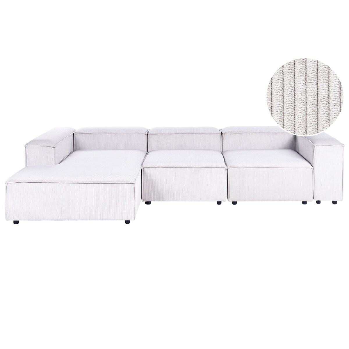 Narożnik modułowy dla 4 osób ARDAL Sztruks Złamana biel Prawostronny