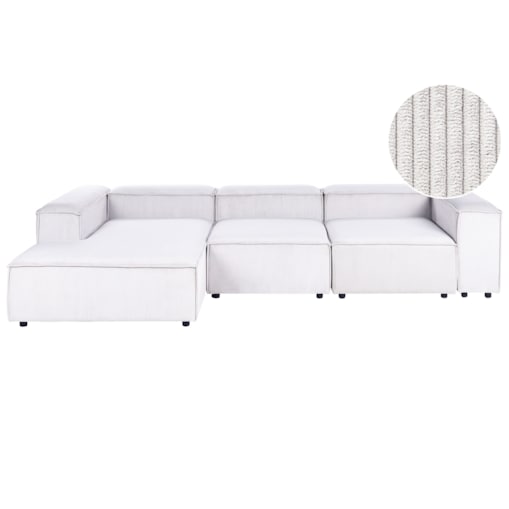 Narożnik modułowy dla 4 osób ARDAL Sztruks Złamana biel Prawostronny