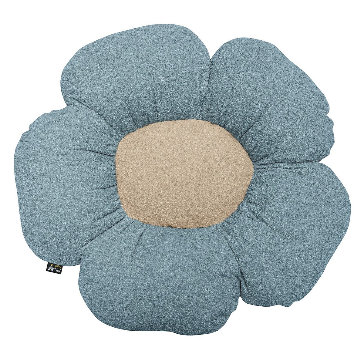 Poduszka kwiatek Mia II XXL, niebieski, 100 cm, Boucle