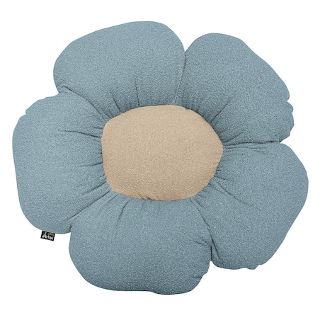Poduszka kwiatek Mia II XXL, niebieski, 100 cm, Boucle