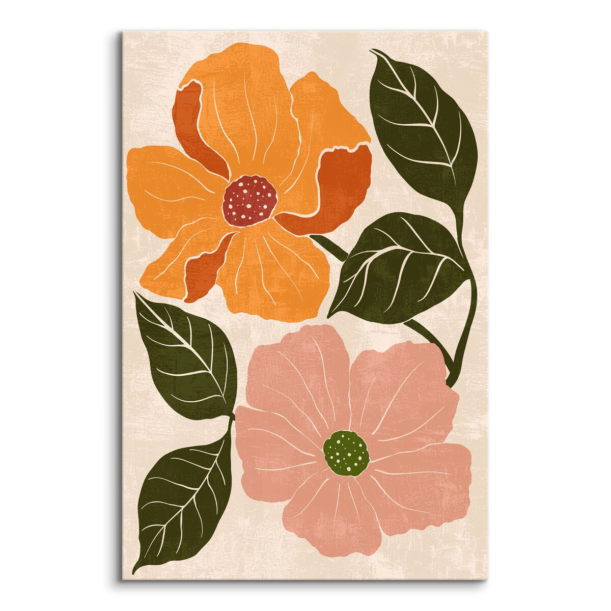 Obraz Różowe i Pomarańczowe Polne Maki 30x40cm