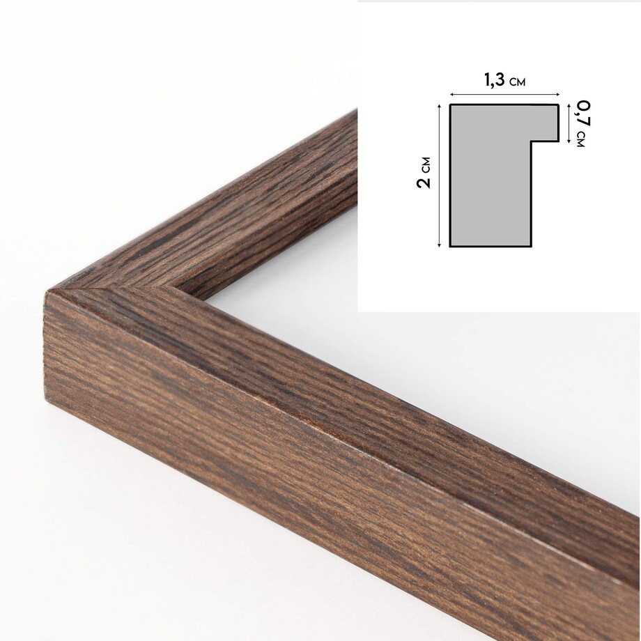 Brązowa ciemna ramka na zdjęcia 30x30 cm wisząca rama MDF z plexi klasyczna ramka kwadratowa