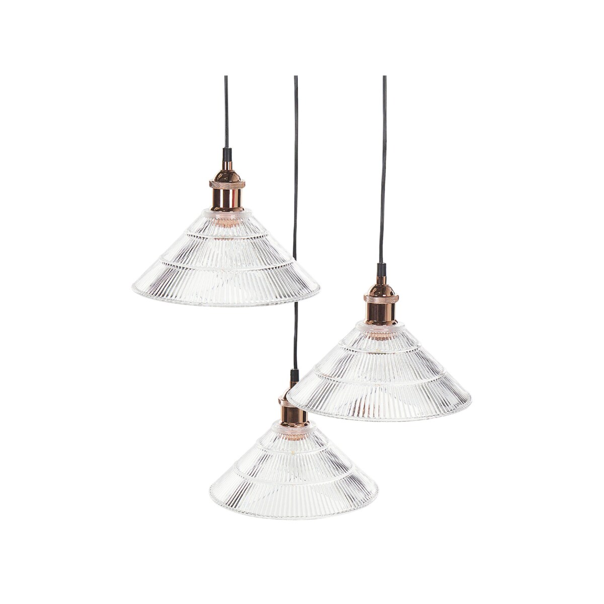 Lampa wisząca szklana 3-punktowa transparentna CURONE