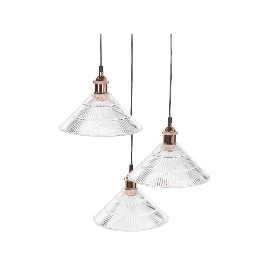 Lampa wisząca szklana 3-punktowa transparentna CURONE