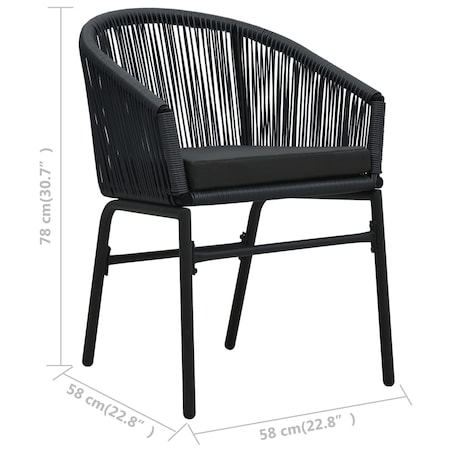 vidaXL Krzesła ogrodowe, 2 szt., czarne, rattan PE