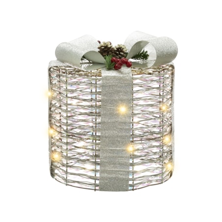 Zestaw 3 dekoracji LED Prezenty świąteczne białe JULSO