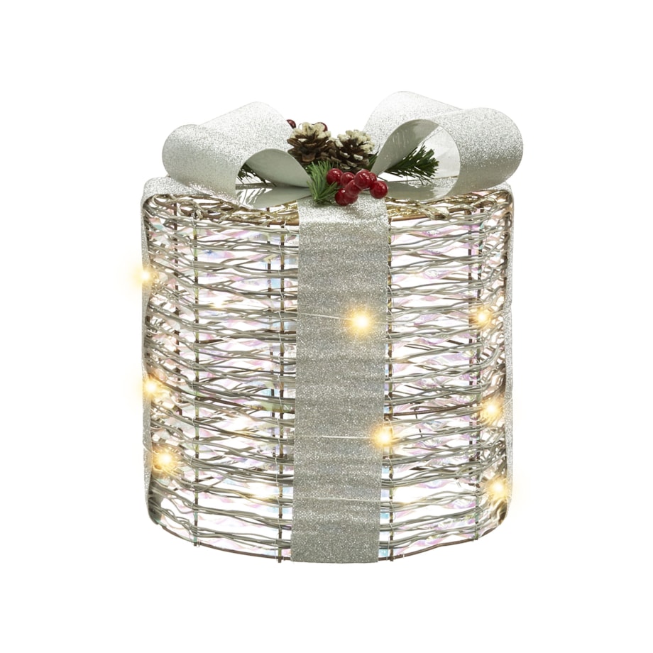 Zestaw 3 dekoracji LED Prezenty świąteczne białe JULSO