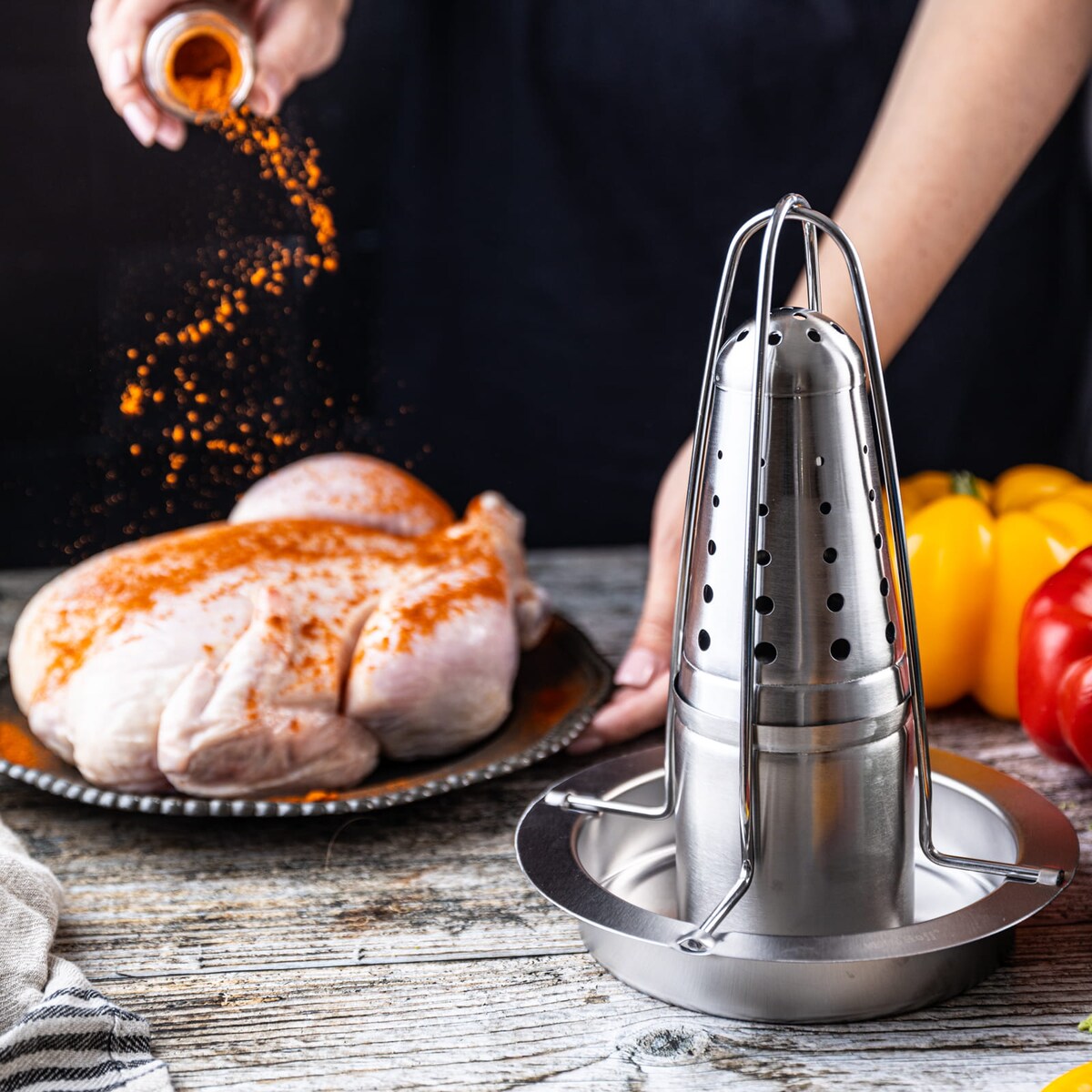 Uchwyt stojak ruszt do pieczenia całego kurczaka KINGHOFF