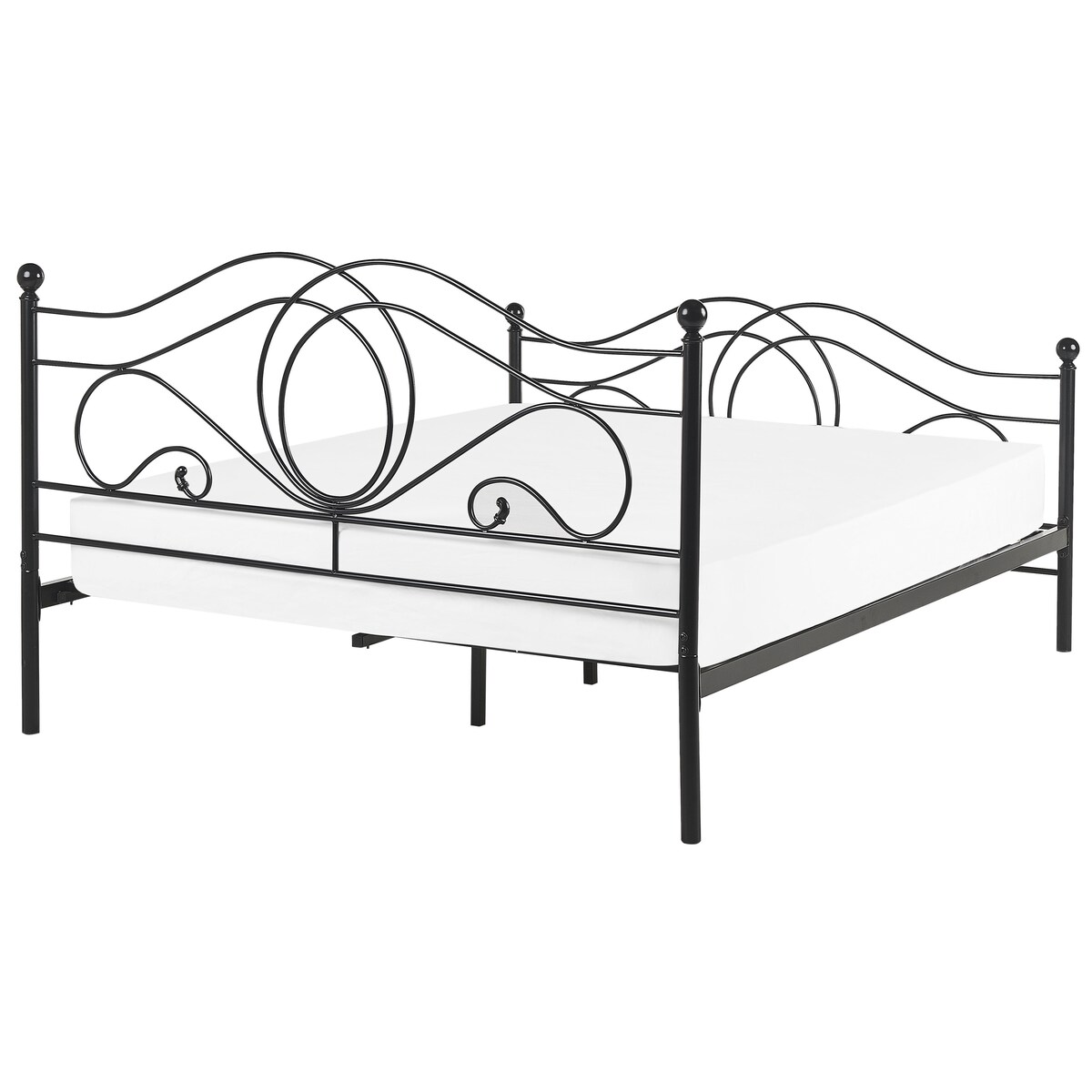 Łóżko Metal LYRA 140 x 200 cm Czarny