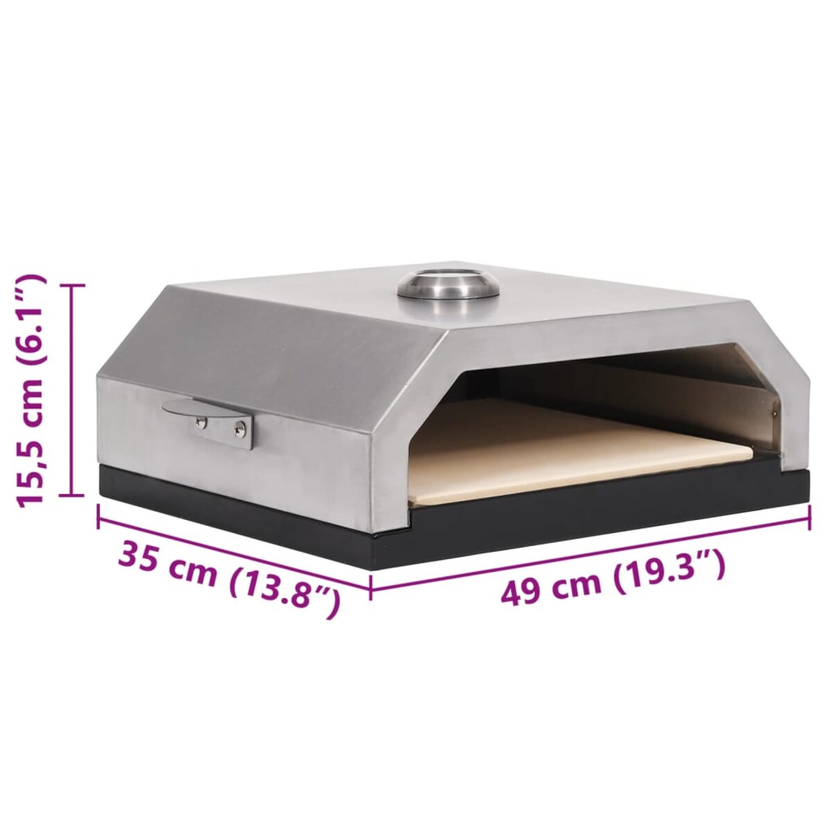 vidaXL Piec do pizzy z kamieniem, na grill gazowy lub węglowy