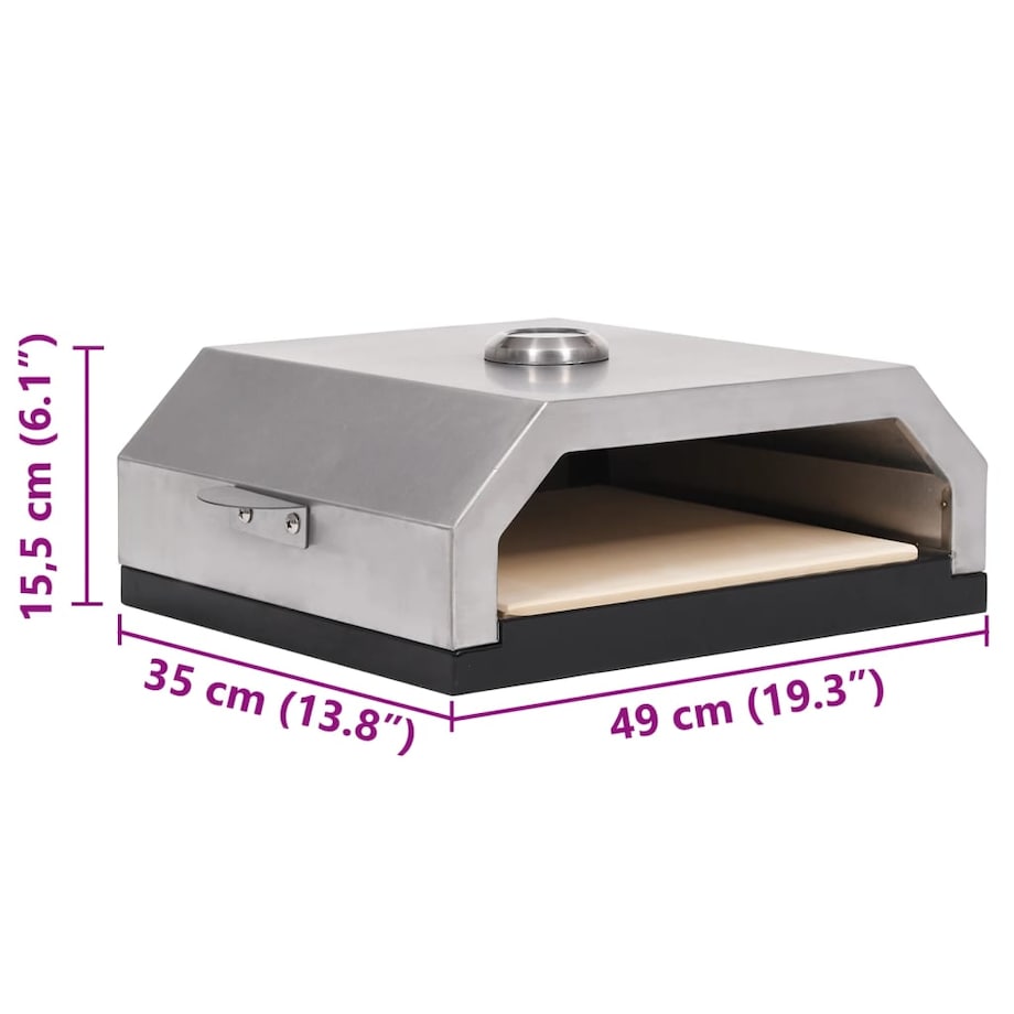 vidaXL Piec do pizzy z kamieniem, na grill gazowy lub węglowy