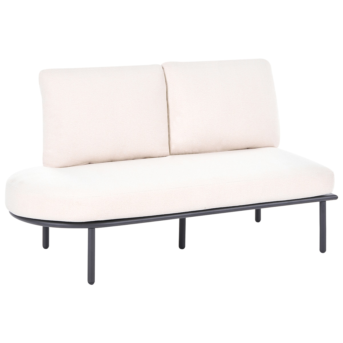 Sofa ogrodowa ze stolikiem dla 4 osób POLLINA Metal Czarny