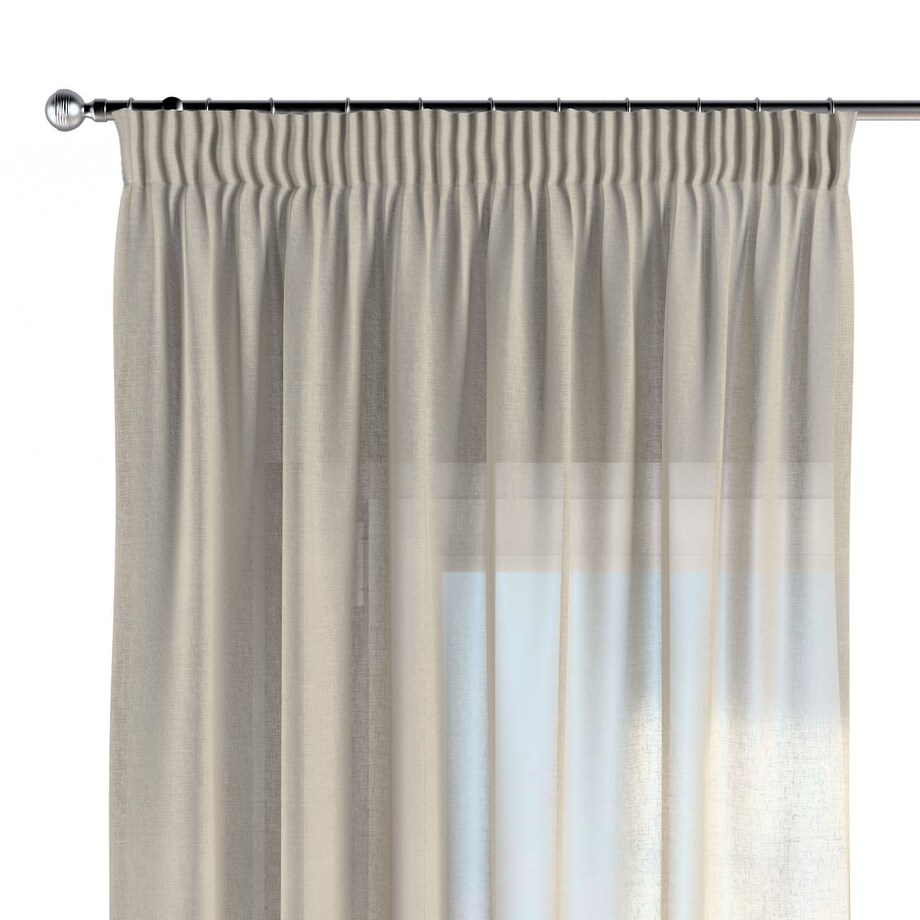 Zasłona na taśmie marszczącej 1 szt. 130x260 prześwitujący beżowy