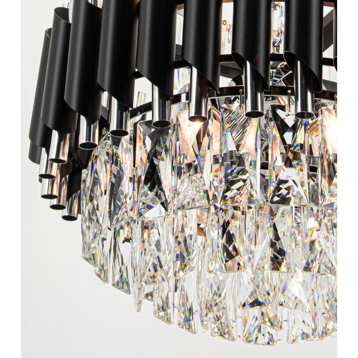 Żyrandol glamour Wersal 6231/6 8C BL wiszący kryształowy czarny chrom