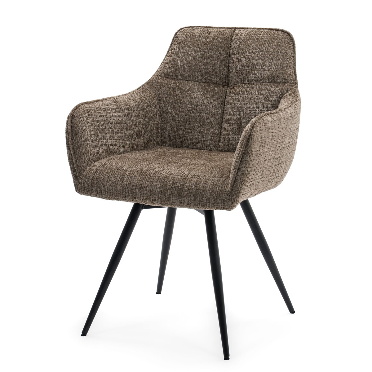 Krzesło tapicerowane obrotowe szenilowe do salonu QUATTRO brązowe