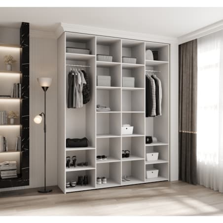 Szafa czterodrzwiowa Como 3 190 gł.50 biały+czarny