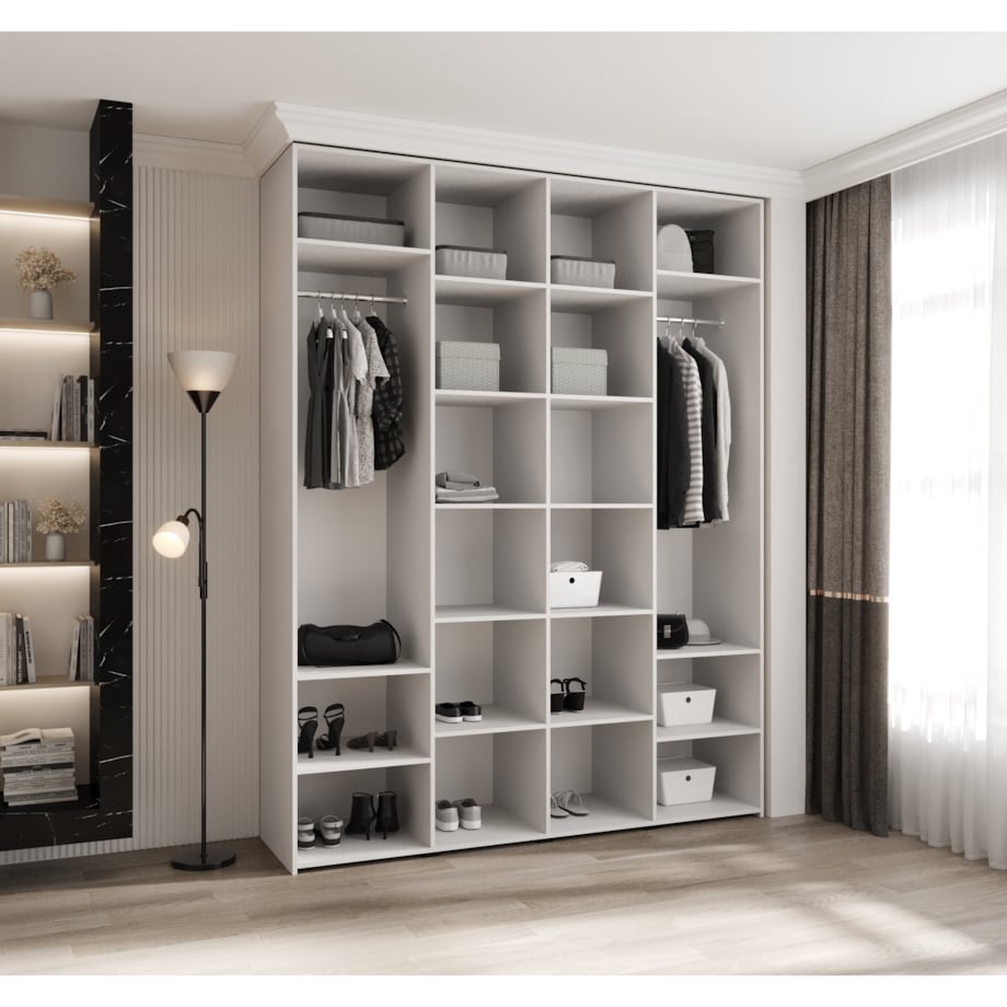 Szafa czterodrzwiowa Como 3 190 gł.50 biały+czarny