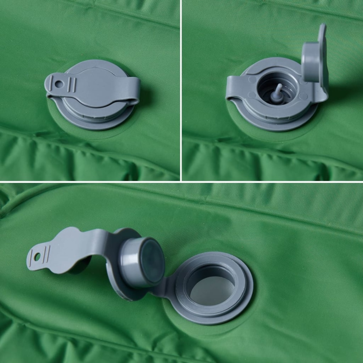 vidaXL Materac samopompujący z poduszką, 1-osobowy, zielony