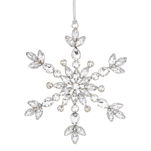 Ozdoba - zawieszka 2 szt. śnieżynki srebrne 13,5x11 cm FIOCCO DI NEVE bis