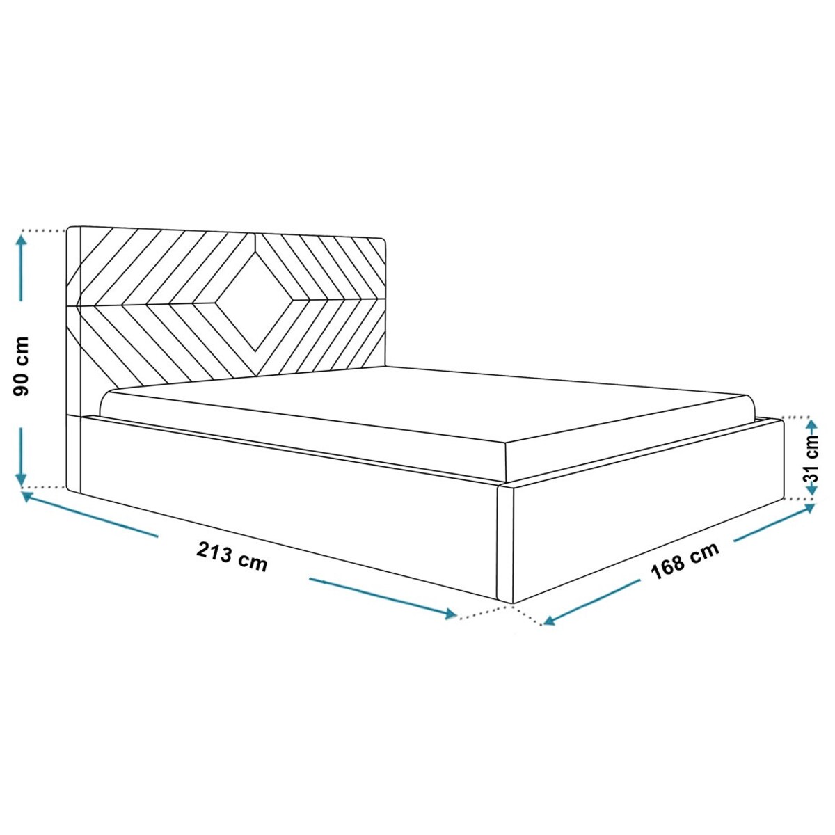 Łóżko tapicerowane 160x200 OLDO 2 z pojemnikiem, do sypialni- różowe