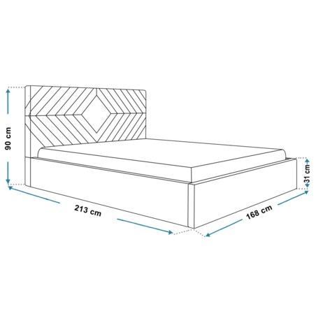 Łóżko tapicerowane 160x200 OLDO 2 z pojemnikiem, do sypialni- różowe